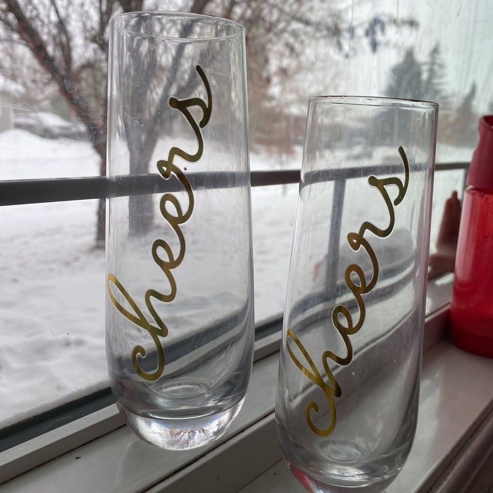 Miss TO MRS | Champange Glasses with Cheers in Gold
